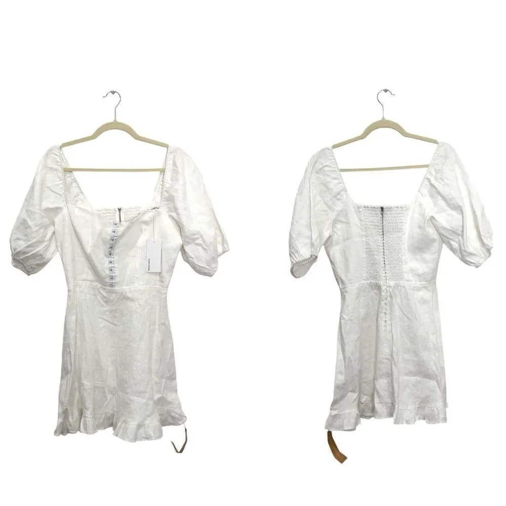 NWT Reformation Seattle Linen Dress in white - Picture 7 of 9